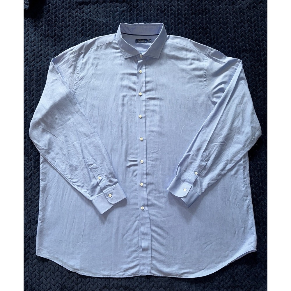 Polo Ralph Lauren Men's Blue Long Sleeve Button Down Size 4XL Tall